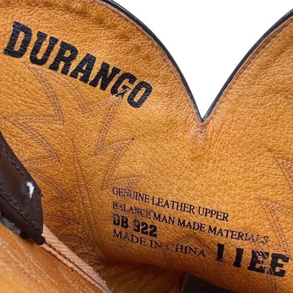 Durango Men’s Brown Leather Western Cowboy Boots Size US 11 EE - Picture 10 of 10